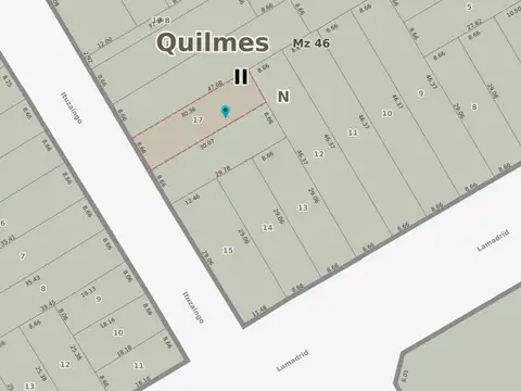 Terreno en Venta 30,36  mts Frente