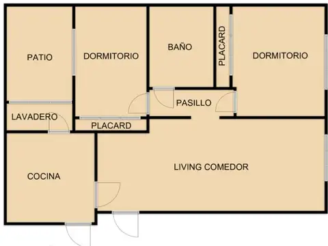 Departamento 3 ambientes con 1 baño