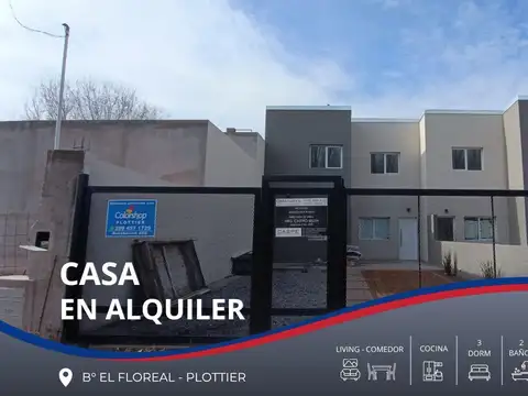 ALQUILER Duplex 3 dorm - B° El Floreal - PLOTTIER