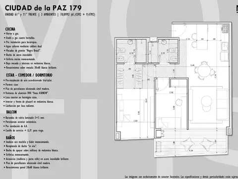 Departamento en Venta en Palermo, USD 205.000