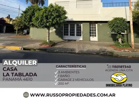 Alquiler Casa 4 Ambientes La Tablada