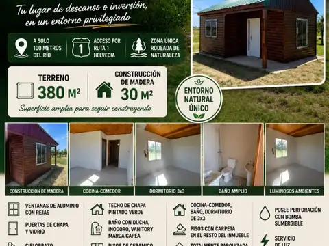 Casa en venta en campo del medio ,ENTRE CAYASTA Y HELVACIA METROS DEL RIO
