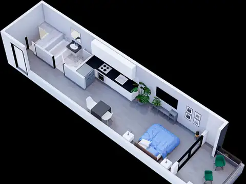 Departamento Monoambiente con 1 baño
