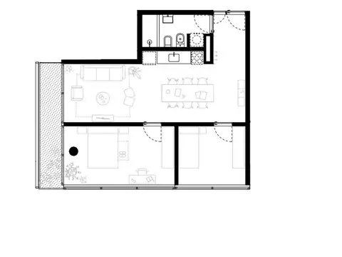 Departamento 3 ambientes con 1 baño