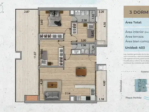 Departamento en Venta de 4 ambientes