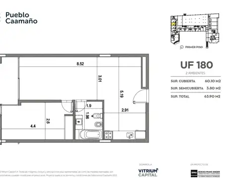 Departamento en Venta de Monoambiente
