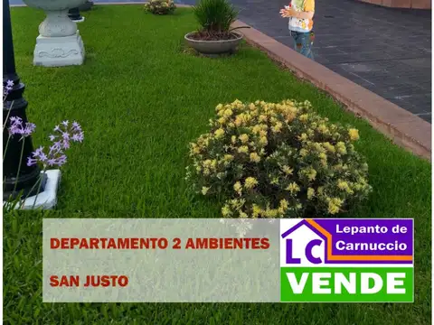 HERMOSO DEPARTAMENTO DE 2 AMBIENTES EN VENTA EN SAN JUSTO CENTRO.  APTO CREDITO BANCOS PRIVADOS.