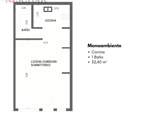 Departamento en Alquiler de Monoambiente