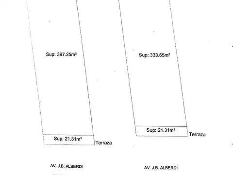 Terreno en Venta 47  mts Fondo