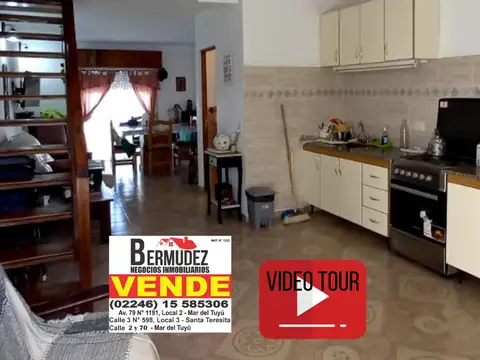 Venta Duplex 3 amb en Segundo P. Zona Centro Santa Teresita. Diagonal 19 e/2 y 3