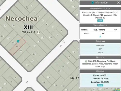 Terreno en Venta en Necochea, USD 5.000