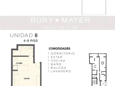 Departamento 3 ambientes con 1 baño