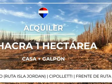ALQUILER CHACRA 1 HA. + CASA + GALPON - CIPOLLETTI
