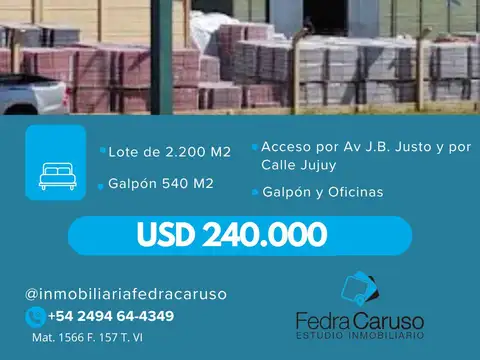 Complejo de Galpones en Av. Juan B. Justo – 2 Lotes – 4.109 m² totales –