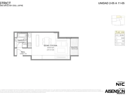 Av. Scalabrini Ortiz 901 4º 05 - Esquina Jufre