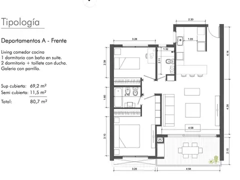 Departamento en Venta de Monoambiente