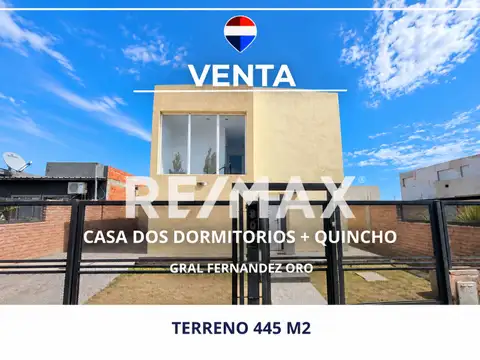 VENTA CASA 2 DORMITORIOS + QUINCHO FERNANDEZ ORO