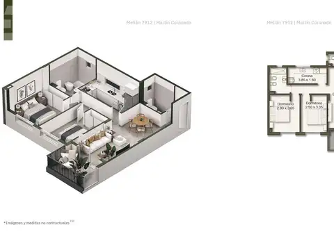 Departamento Monoambiente con 1 baño