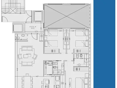 Departamento 4 ambientes con 3 baños