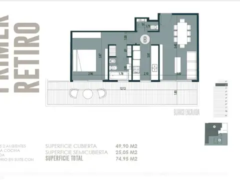 Departamento en Venta de 2 ambientes