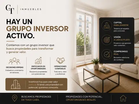 Grupo inversor busca departamentos y PH para comprar en CABA