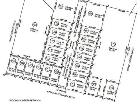 Sebastián Rabbia S/N. Loteo "DOÑA CHOLA". La Palestina.