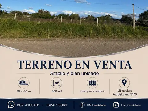 TERRENO EN VENTA DE 600MTS2