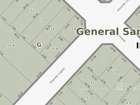 Terreno en Venta 15  mts Frente