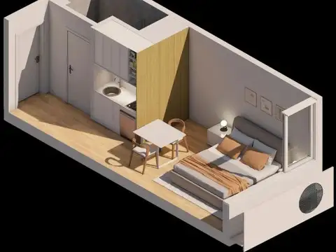 Departamento Monoambiente con 1 baño