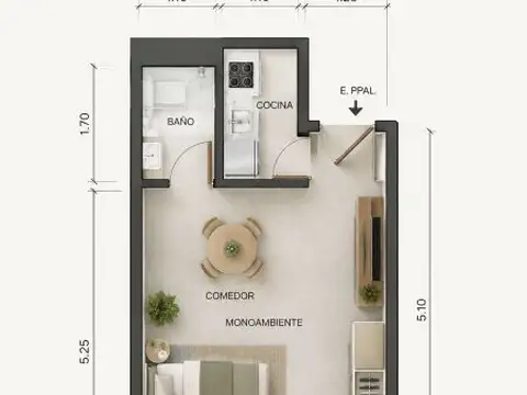 Departamento en Venta en Recoleta, USD 59.000