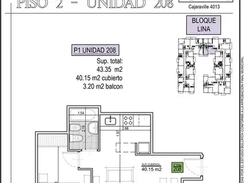 Departamento en Venta de 1 dormitorio