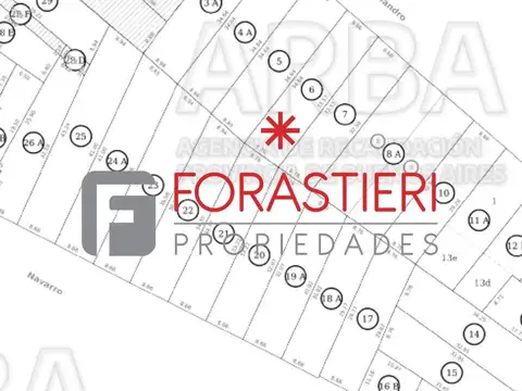 Terreno en Venta 8  mts Frente