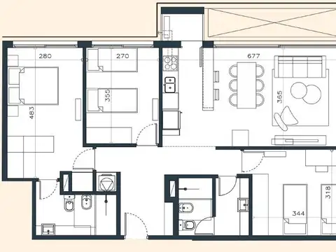 Departamento en Venta de 4 ambientes