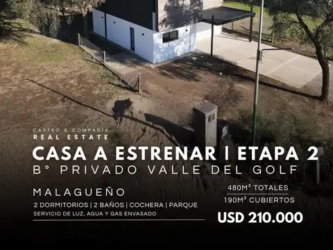 Venta Casa a Estrenar de 3 Dormitorios en Barrio Privado Valle del Golf – Malagueño