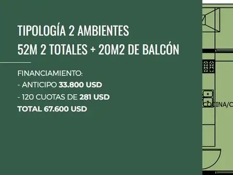 Departamento en Venta con 1 cocheras
