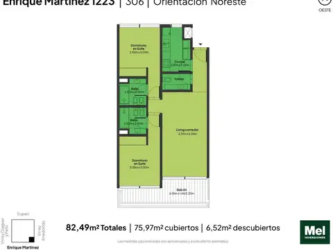 General Enrique Martínez 1200, Piso 3°