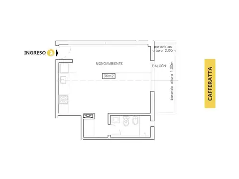 Venta / permuta - Departamento monoambiente con balcón al frente - Luis Agote, Rosario.