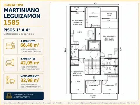 Departamento Monoambiente con 1 baño