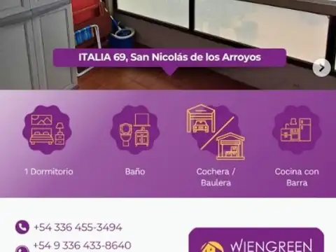 Vendo/Permuto departamento centrico de 1 dormitorio