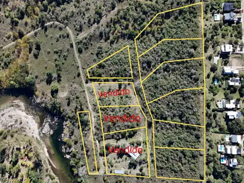 7 Lotes con bajada al río y uno con costa de río. Zona De La Olla. Calamuchita (cód 2161)