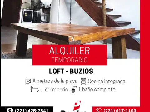 ALQUILER TEMPORARIO  Loft Familiar Tartaruga (hasta 4 personas)