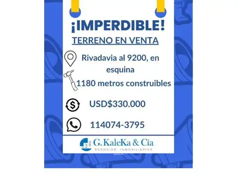 MARAVILLOSO TERRENO EN VENTA EN VILLA LURO. GRAN OPORTUNIDAD
