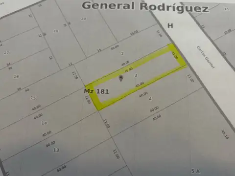 Terreno en Venta en General Rodríguez, USD 35.000