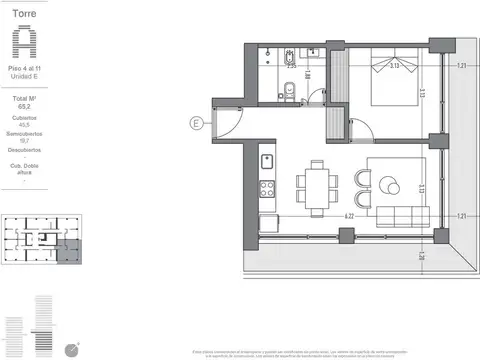 Departamento en Venta de 1 dormitorio