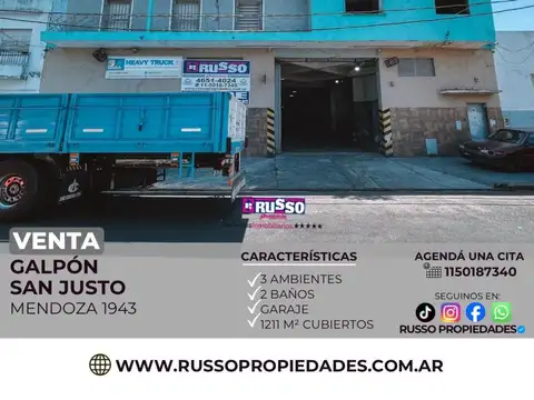 Venta galpón 1200m²