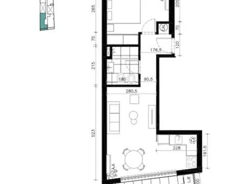 Departamento en Venta de 1 dormitorio