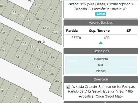 Terreno en Venta 15  mts Frente