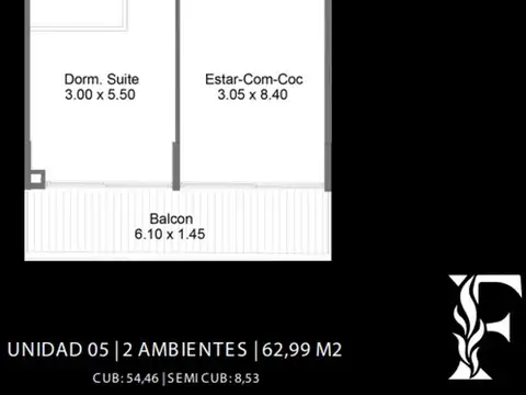 Departamento en Venta de 1 dormitorio