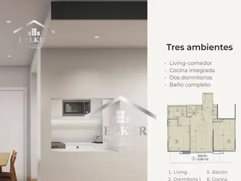 Departamento 3 ambientes con 1 baño