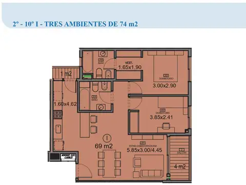 Departamento de tres ambientes a estrenar en Nuñez